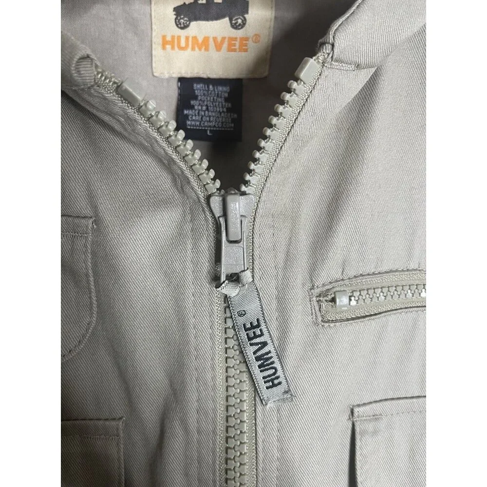 HUMVEE Vest Mens Large Khaki Back Pocket Hunting Photography Fishing Cargo Tan - Picture 4 of 11